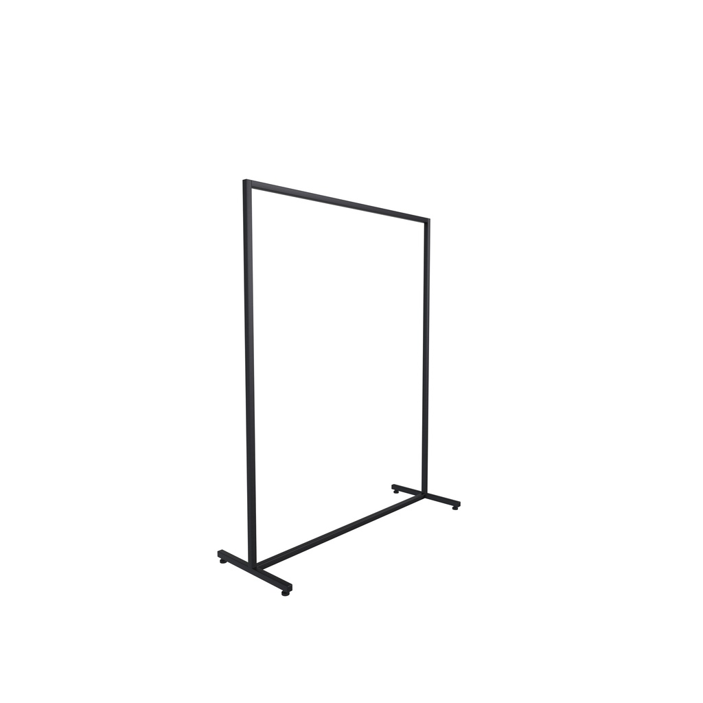 Heavy duty clothing rack, wide model, square metal tube, black matt