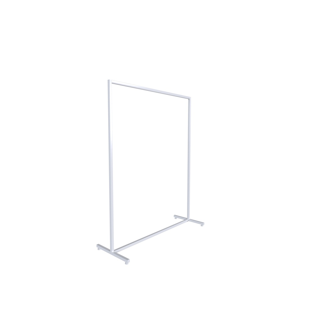 Heavy duty clothing rack, wide model, square metal tube, white matt
