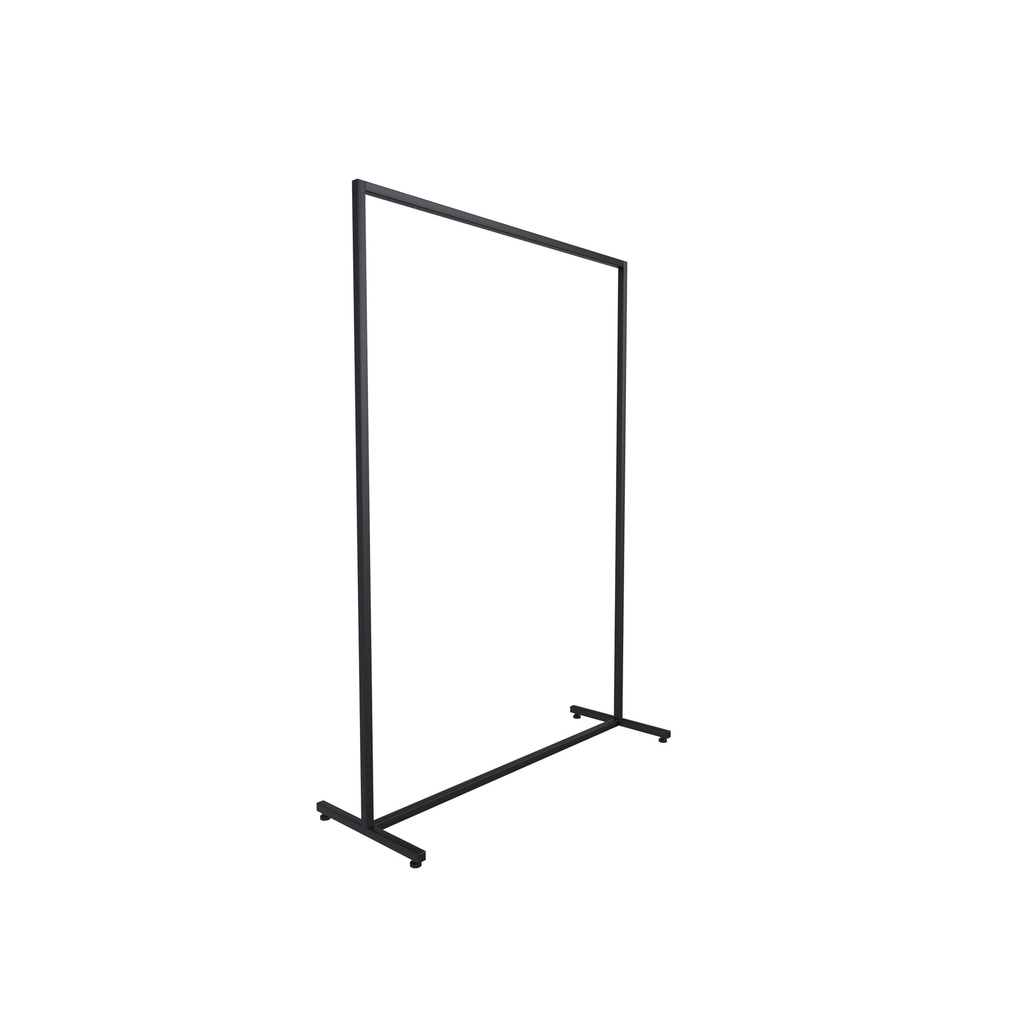 Heavy duty clothing rack, wide model, for long dresses, square metal tube, black matt