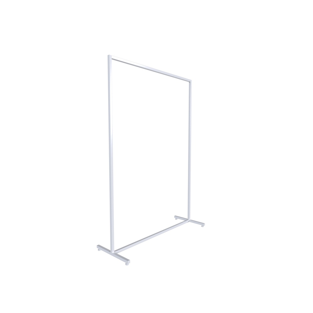Heavy duty clothing rack, wide model, for long dresses, square metal tube, white matt
