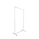 Heavy duty clothing rack, short model, for long dresses, square metal tube, white matt