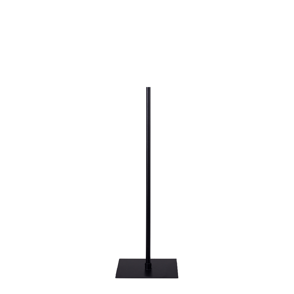 BINK - Bust stand with central connection, 80 cm, rectangular base plate, powder-coated black