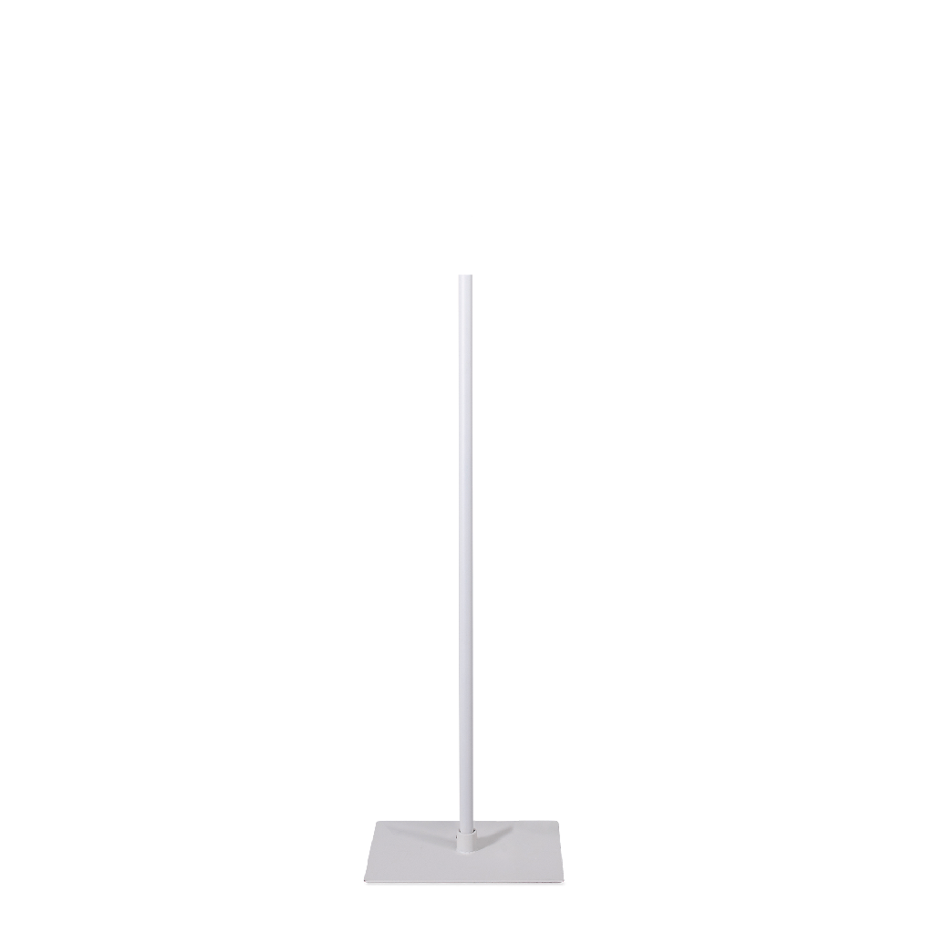 BINK - Bust stand with central connection, 80 cm, rectangular base plate, powder-coated white