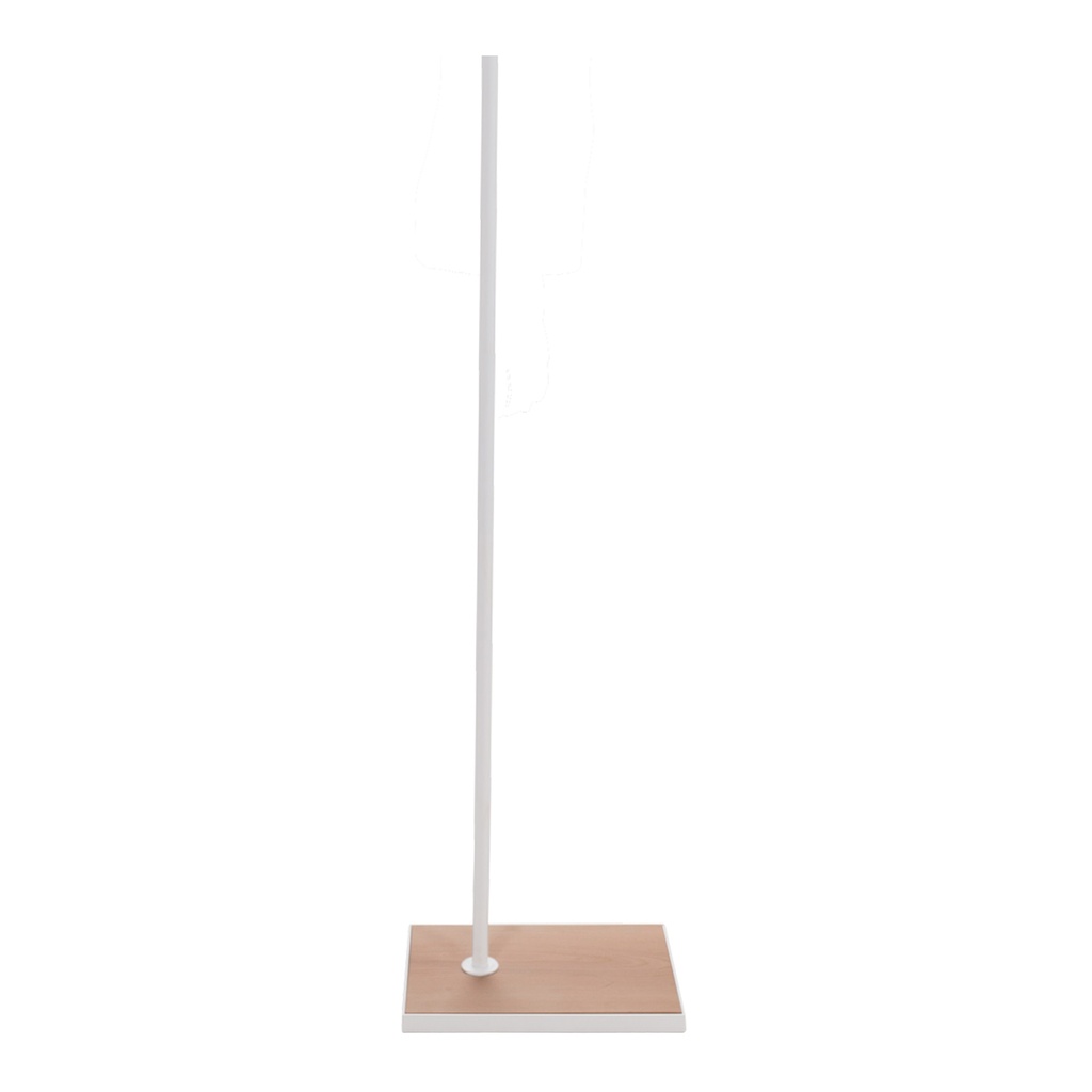 BINK - Bust stand with leg connection, 110 cm, rectangular base plate, wood and white