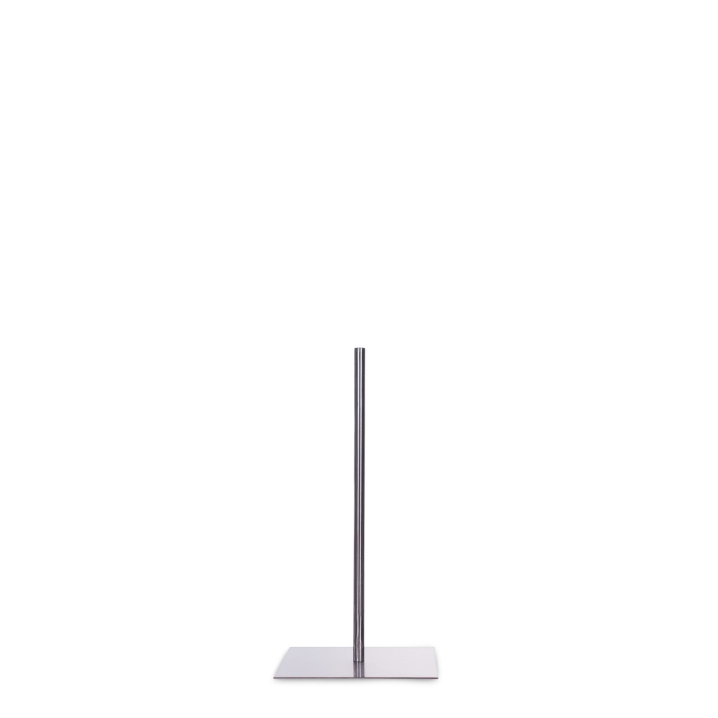 Bust stand, in center, chromed steel, upright 40cm 