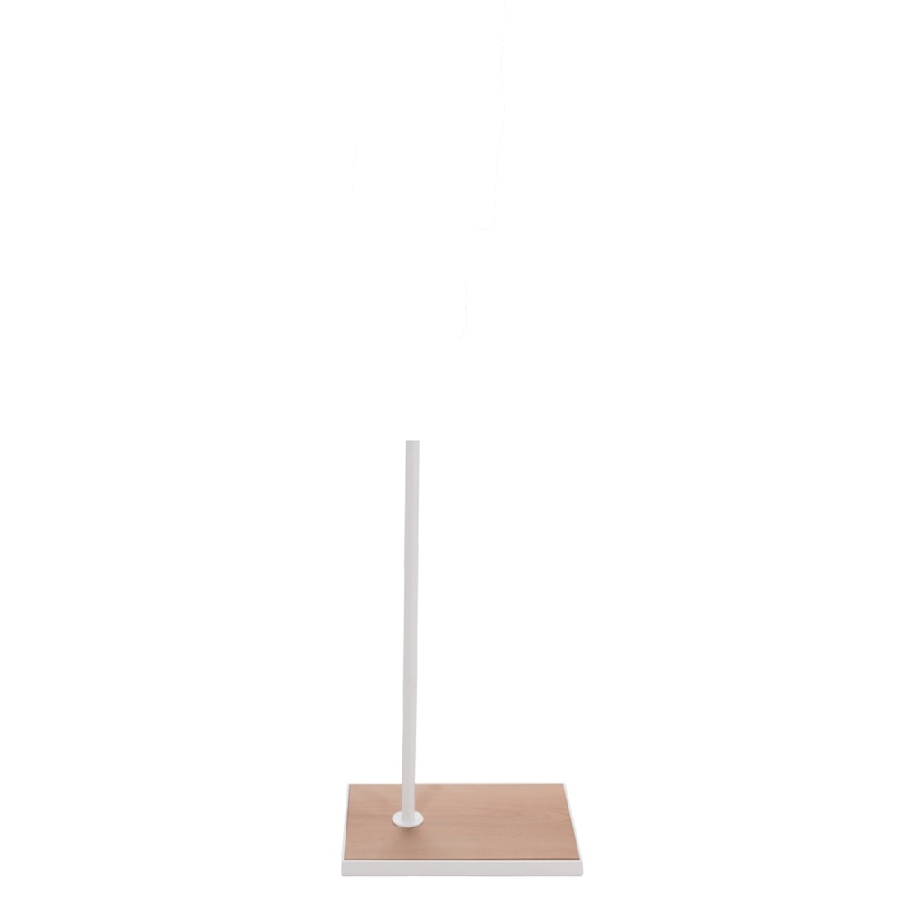 BINK - Bust stand with leg connection, 55 cm, rectangular base plate, wood and white