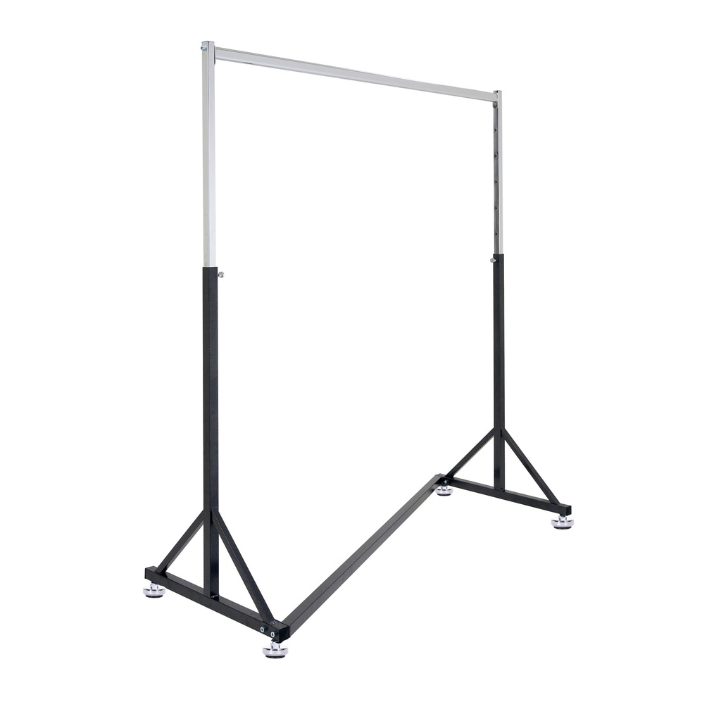 BINK - Rolling garment rack with brake, hammered finish, single rail, anti-slip legs, height adjustable, 140cm
