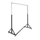 Rolling garment rack with brake, hammered finish, single rail, anti-slip legs, height adjustable, 140cm