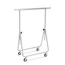 Collapsible clothes rack, chrome, wheels 8 cm
