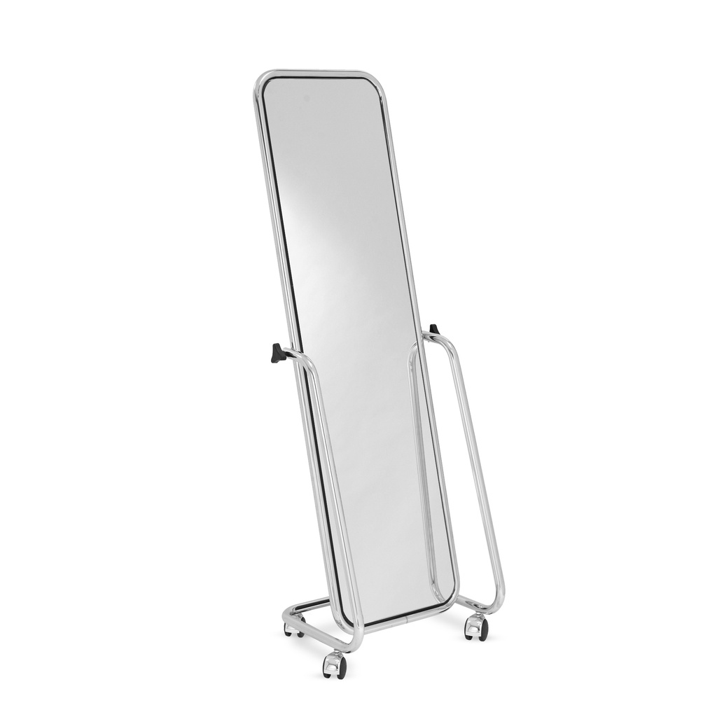 BINK - Adjustable full-lenght mirror with wheels, chroom, 40x140cm