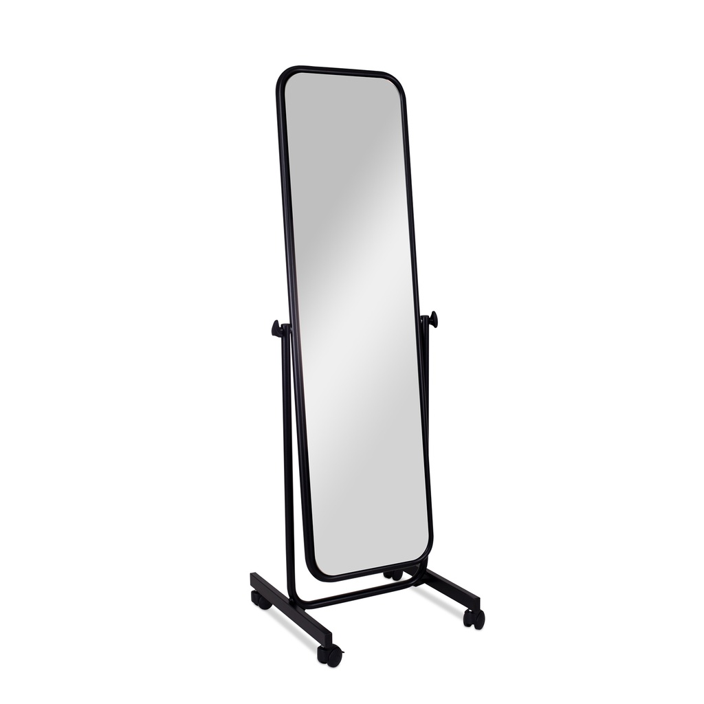 BINK - Adjustable full-lenght mirror with wheels, black, 50x160cm