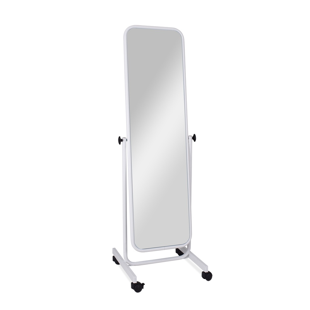 BINK - Adjustable full-lenght mirror with wheels, white, 50x160cm