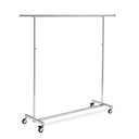 Rolling garment rack with brake, height adjustable, chrome, 140cm