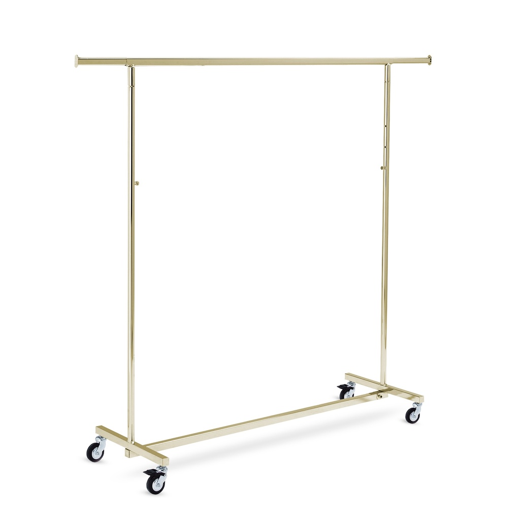 BINK - Perchero con ruedas con freno, ajustable en altura, color oro, 140cm
