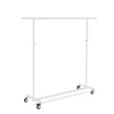 Rolling garment rack with brake, height adjustable, white, 140cm