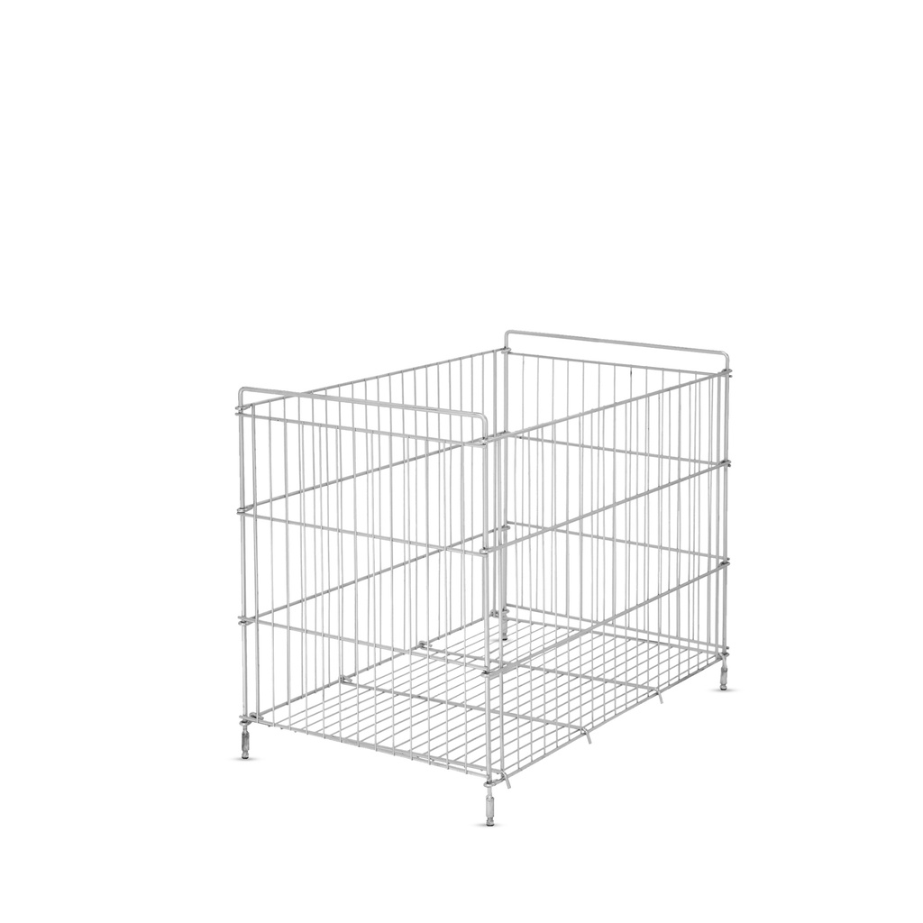 BINK - Cesta de rejilla, cromado, con pies, altura 70 cm