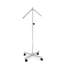 Garment rack,2 slanted arms, chrome, wheels 5 cm