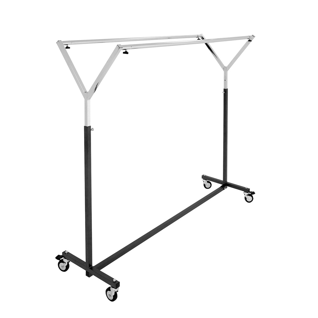 BINK - Heavy-duty rolling garment rack with brake, hammered finish, height adjustable, 140cm