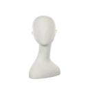 Cabeza femenina abstracta, realizada en FRP, blanco marfil