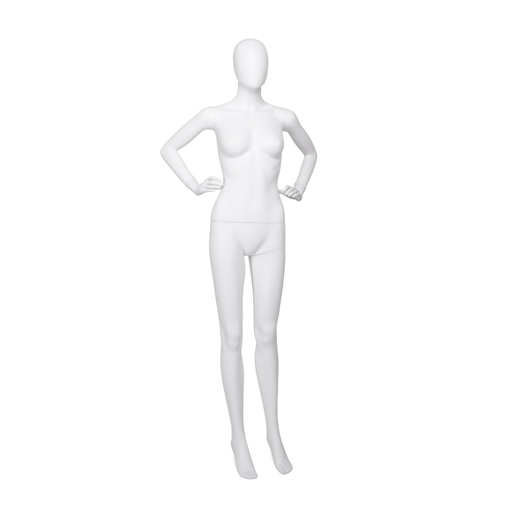 BINK - Cheap mannequin, female, detachable head, white mat colour, standing pose 04