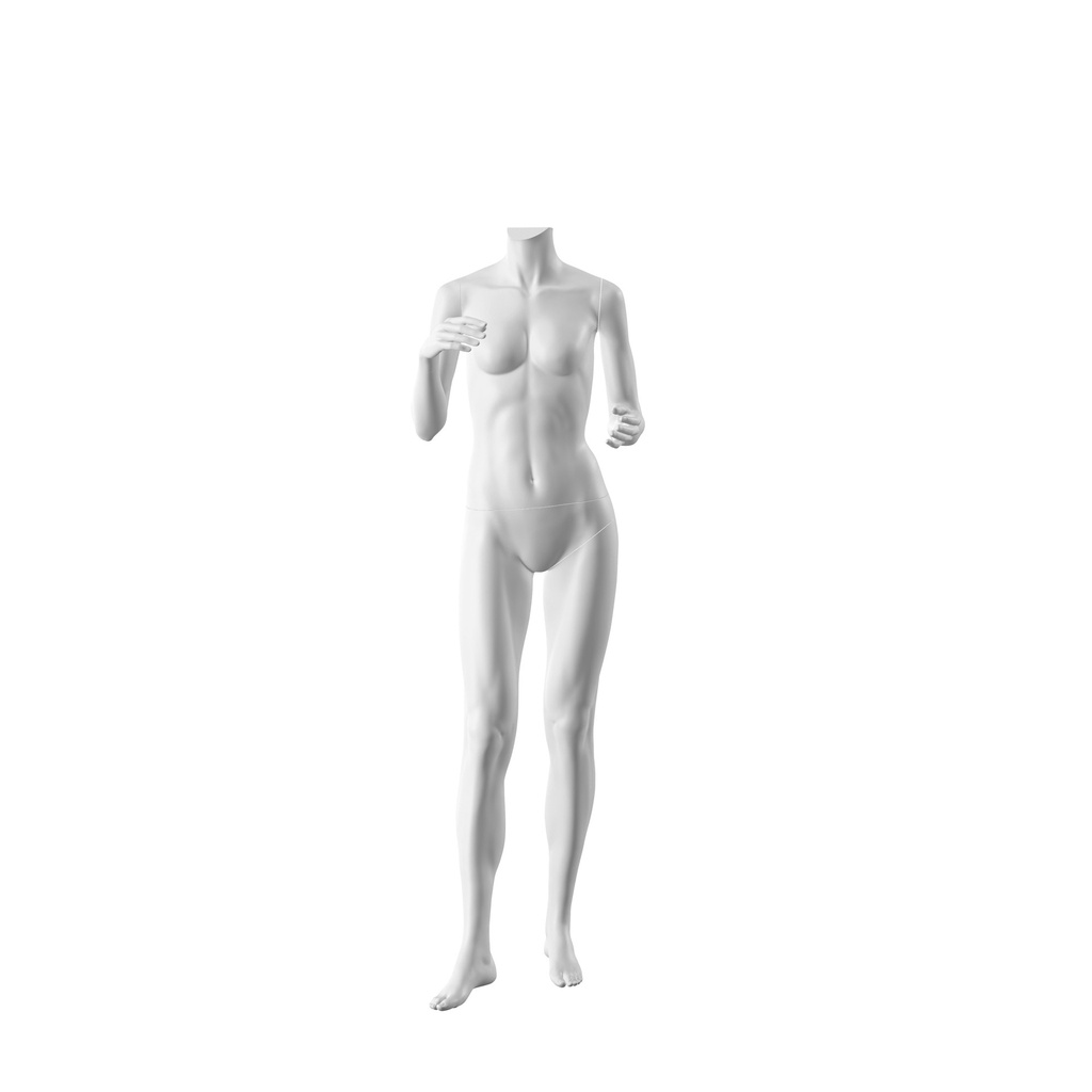 BINK - Realistic mannequin, female, urban style, matt white, headless, standing pose 008