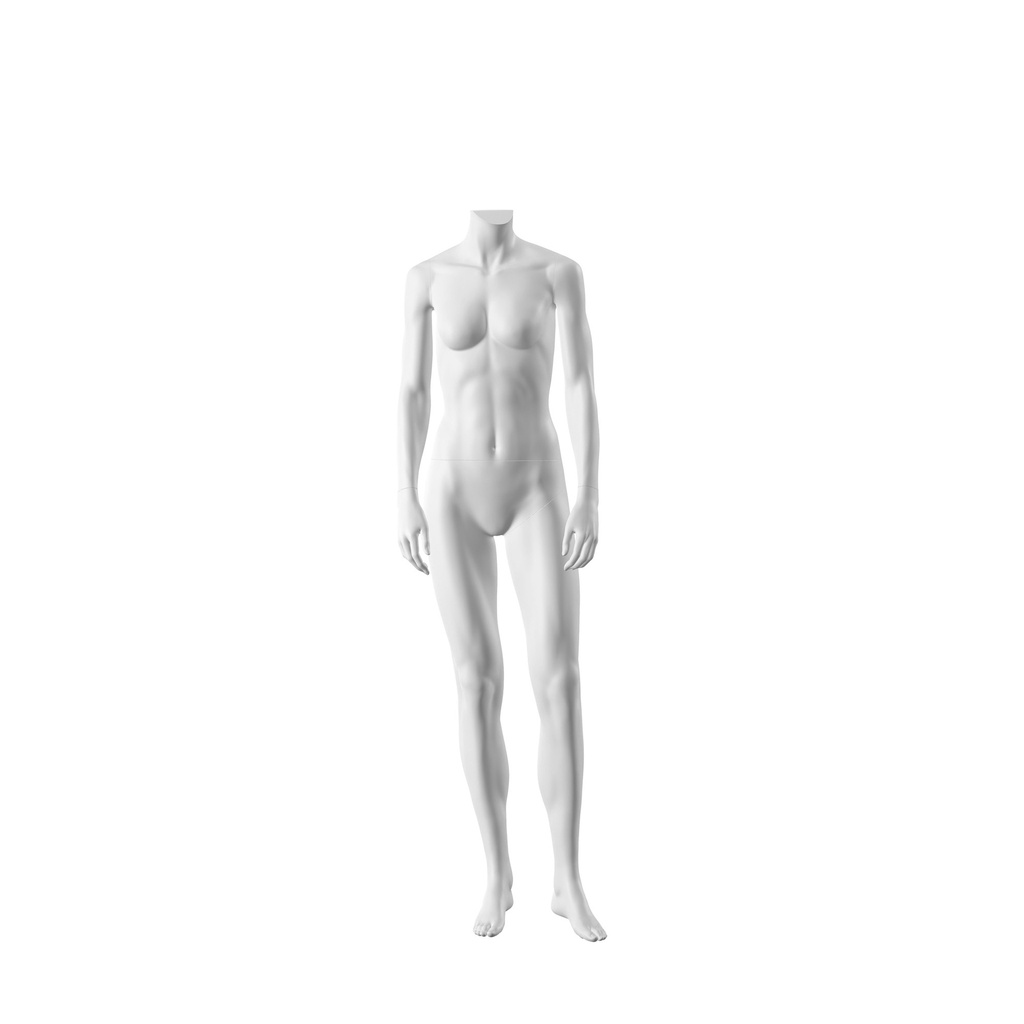 BINK - Realistic mannequin, female, urban style, matt white, headless, standing pose 009
