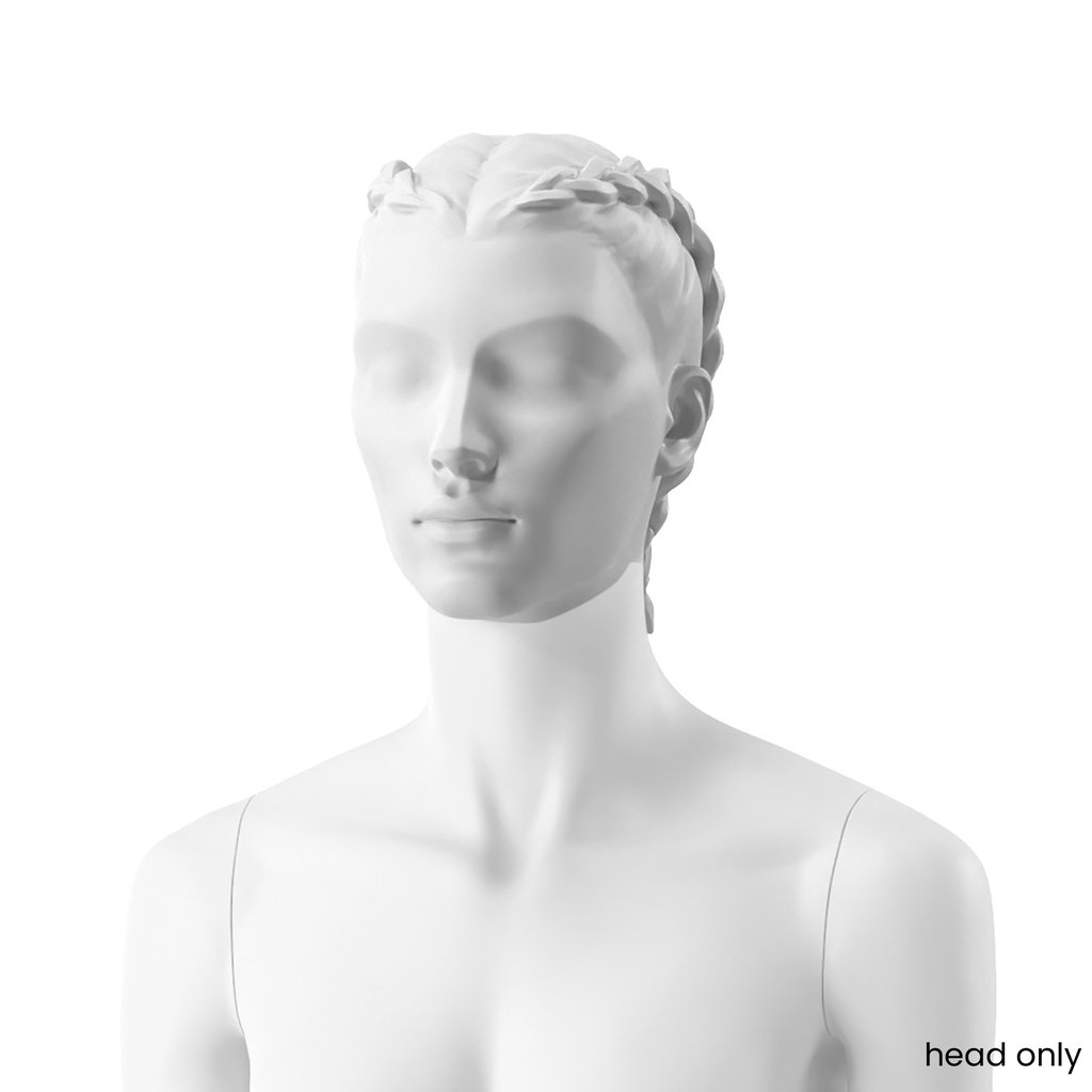 BINK - Trendy edgy female head, bio resin, white mat