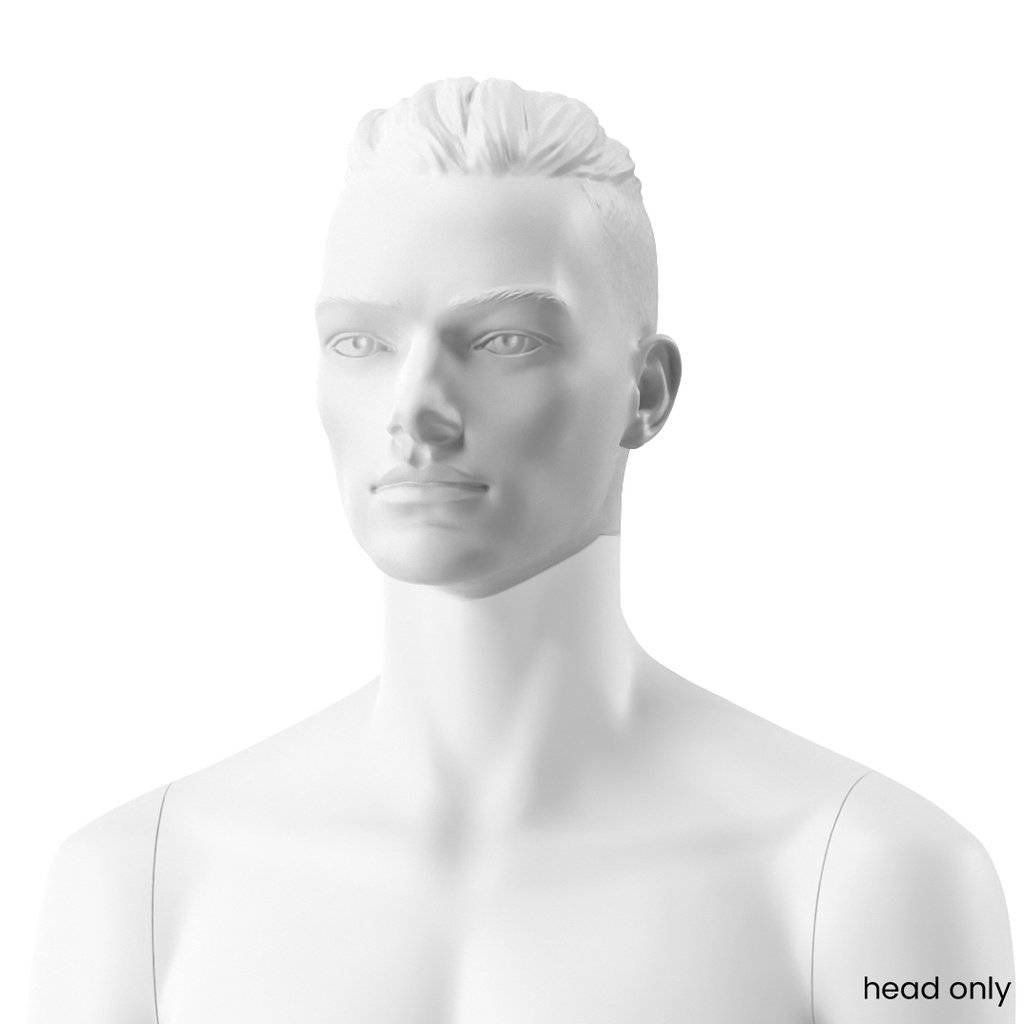 BINK - Trendy male head, bio-resin, white matt