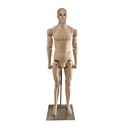 Museum mannequin, male, realistic head with make-up, adjustable, skin color, pose YM40