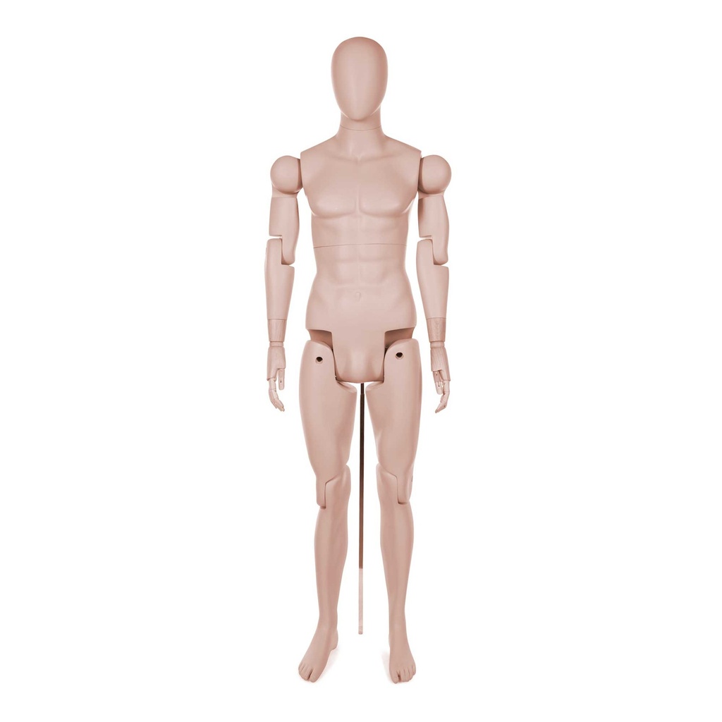 BINK - Museum mannequin, male, abstract head, adjustable, skin color, pose YM55