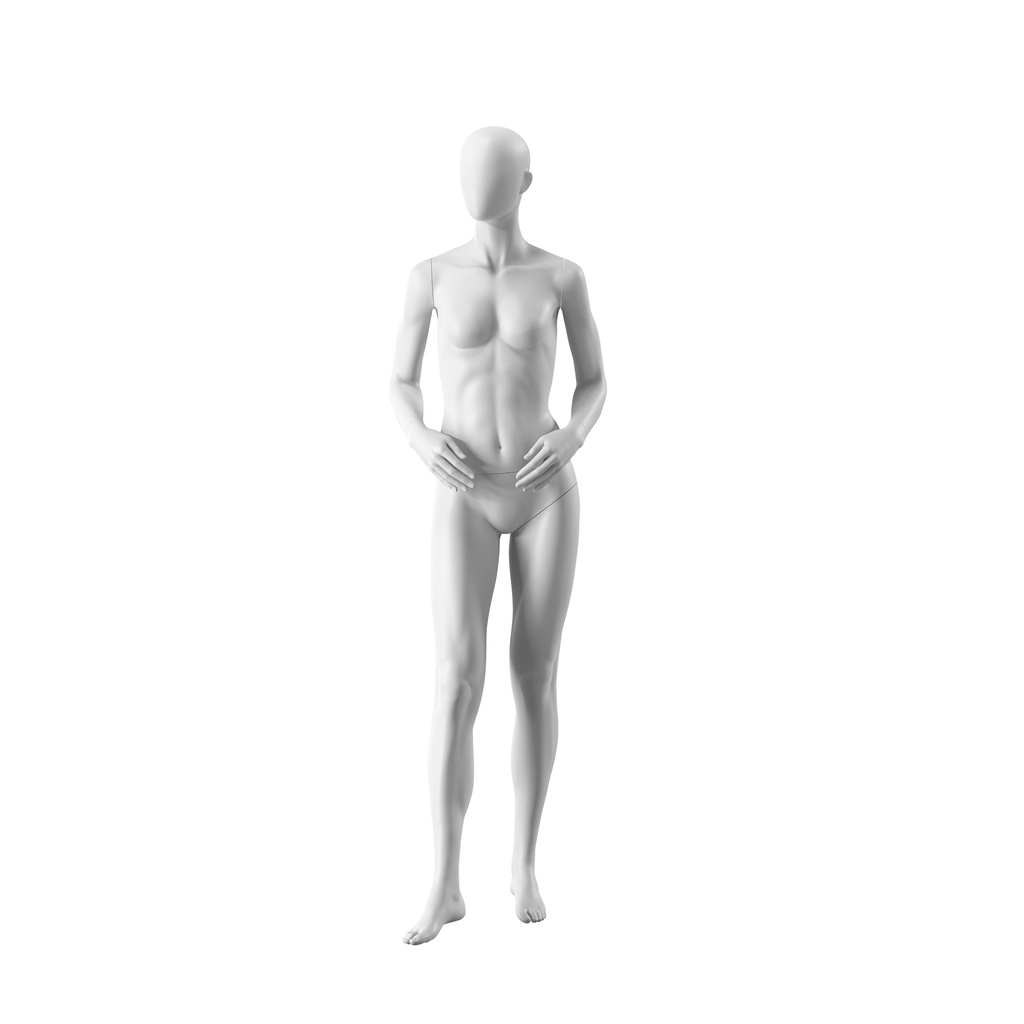 BINK - Realistic mannequin, female, urban style, matt white, standing pose 003