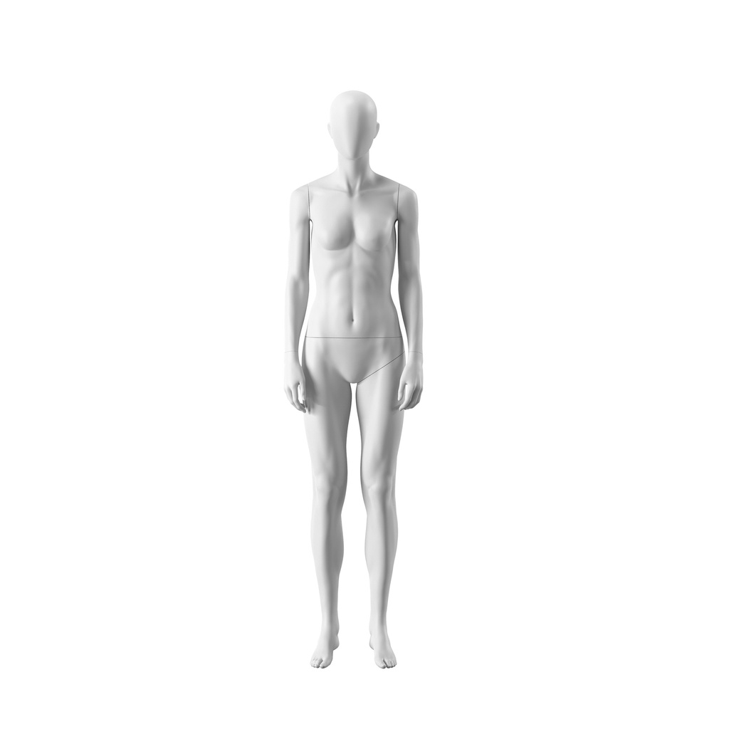 BINK - Realistic mannequin, female, urban style, matt white, standing pose 004