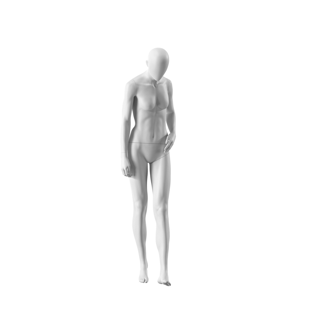 BINK - Realistic mannequin, female, urban style, matt white, standing pose 005