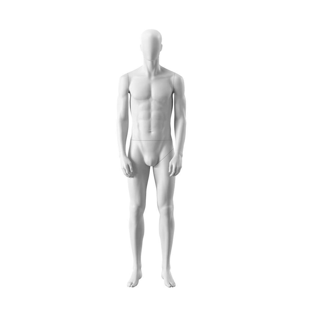 BINK - Realistic mannequin, male, urban style, matt white, standing pose 302