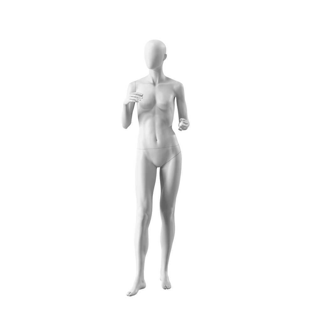 BINK - Realistic mannequin, female, urban style, matt white, standing pose 008