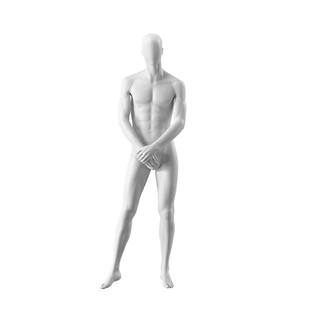 BINK - Realistic mannequin, male, urban style, matt white, standing pose 310
