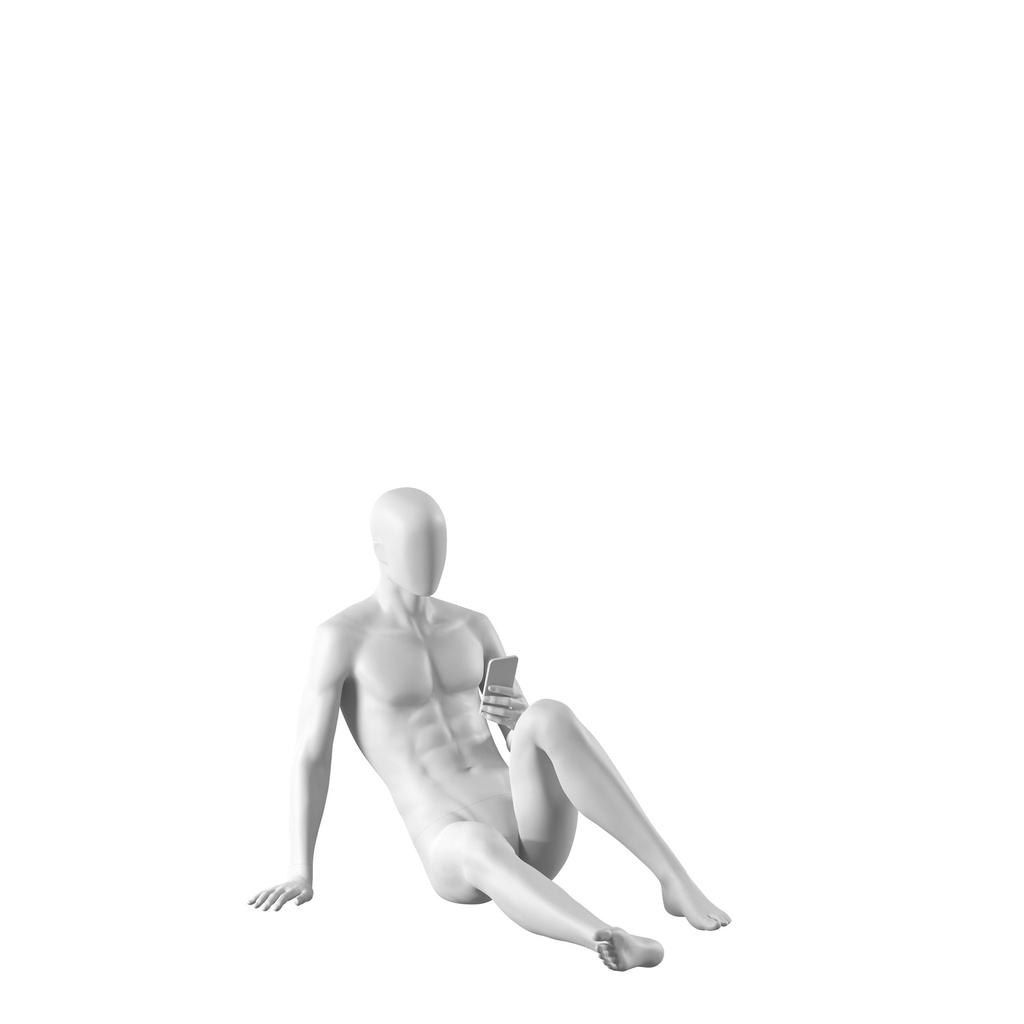 BINK - Realistic mannequin, male, urban style, matt white, lying pose 312