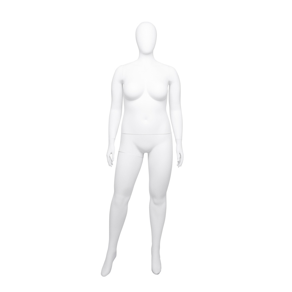 Plus size female display mannequin, ABS, white