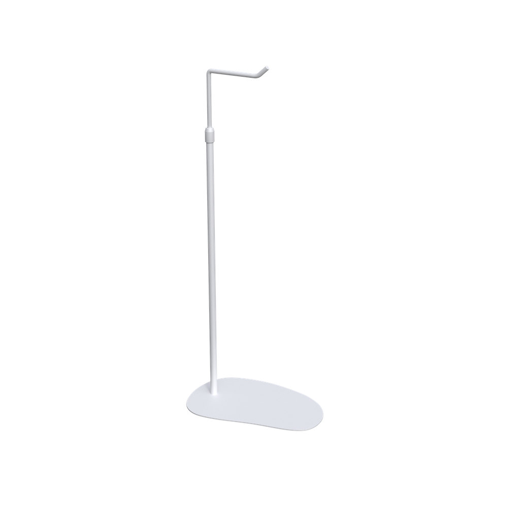 BINK - Adjustable L-stand, for displaying leather goods, handbags, and fashion accessories, white metal