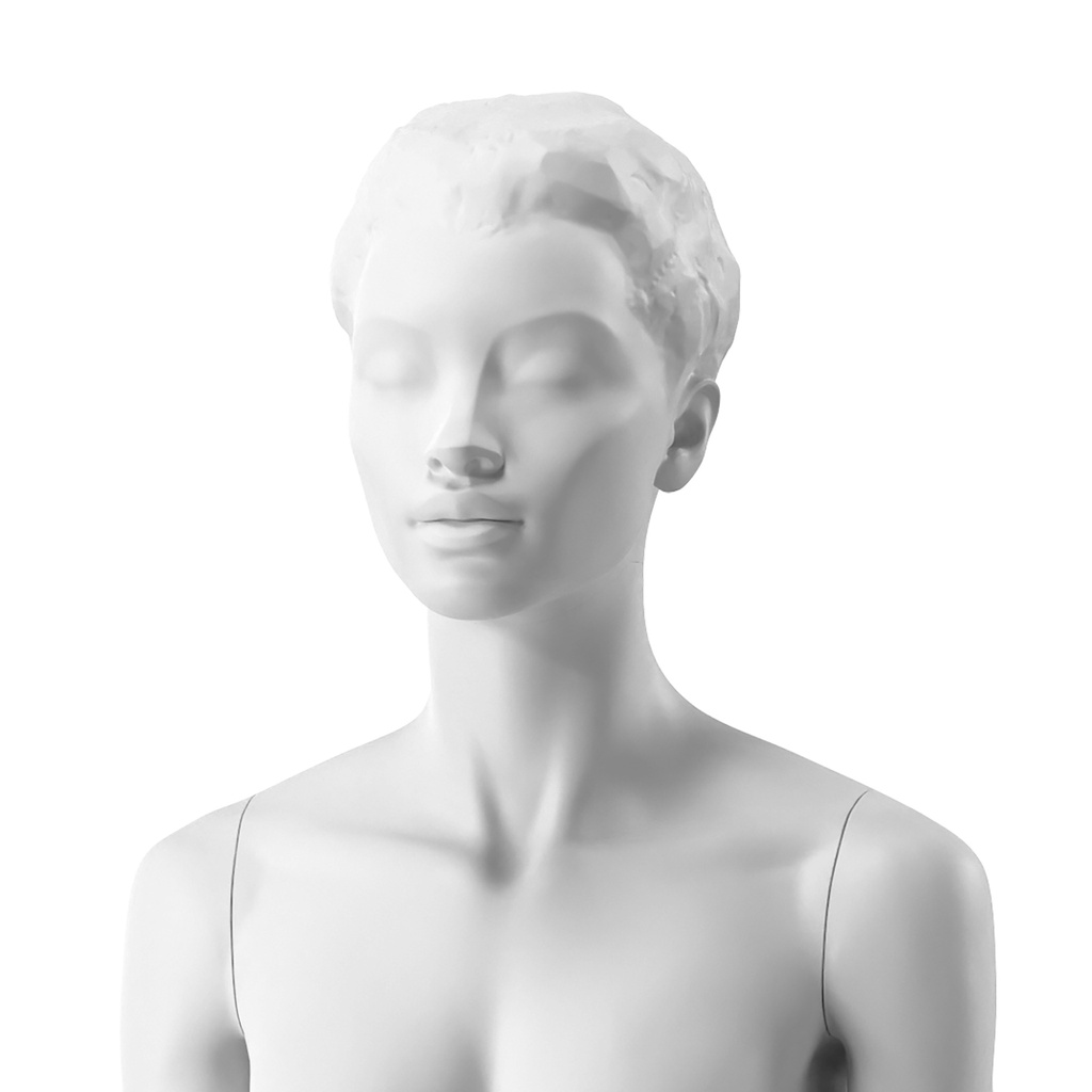 For rent Female african edgy head, bio resin, white mat