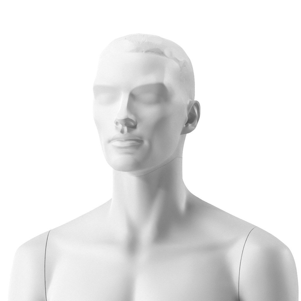 For Rent male edgy head, white matt