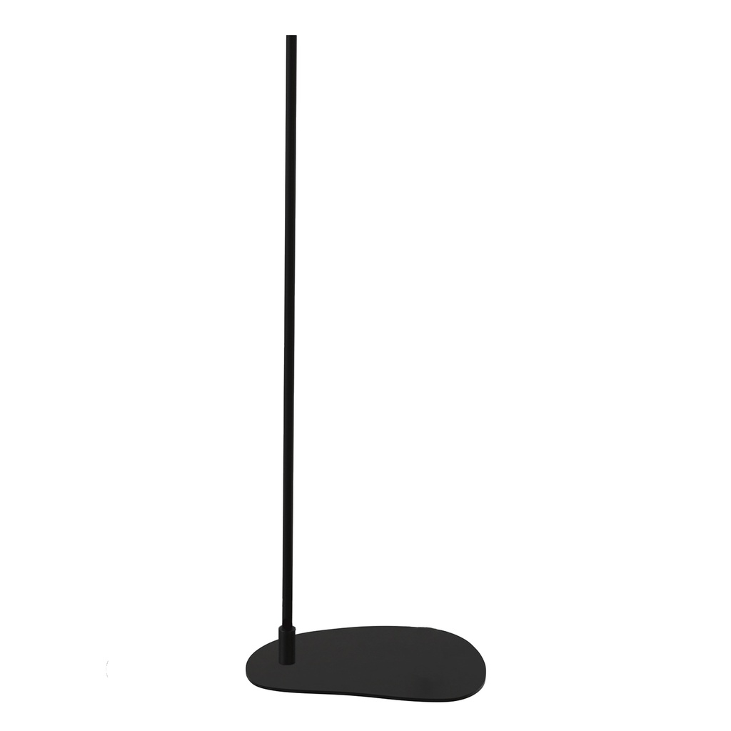 Bust stand with off-centre connection, 110 cm, organic pebble-shaped base plate, powder-coated black