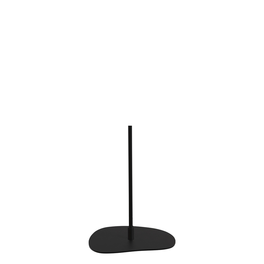 BINK - Bust stand with central connection, 55 cm, organic pebble-shaped base plate, powder-coated black
