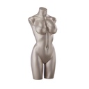 Lingerie torso, female, D-cup, bronze metallic skin color, pose 003