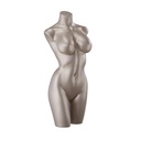 Lingerie torso, female, D-cup, bronze metallic skin color, pose 005