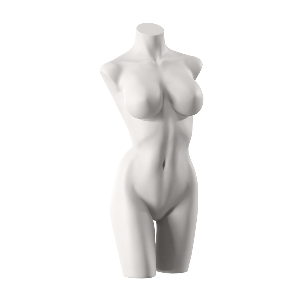 BINK - Lingerie torso, female, D-cup, warm white color, pose 005