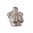 Lingerie bust, female, D-cup, bronze metallic skin color, pose 103