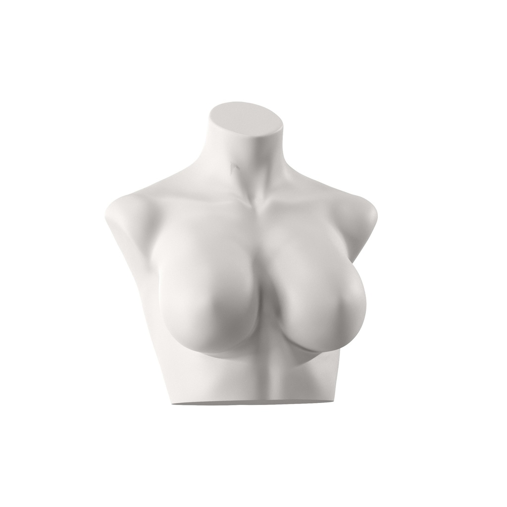 BINK - Lingerie bust, female, D-cup, warm white color, pose 103
