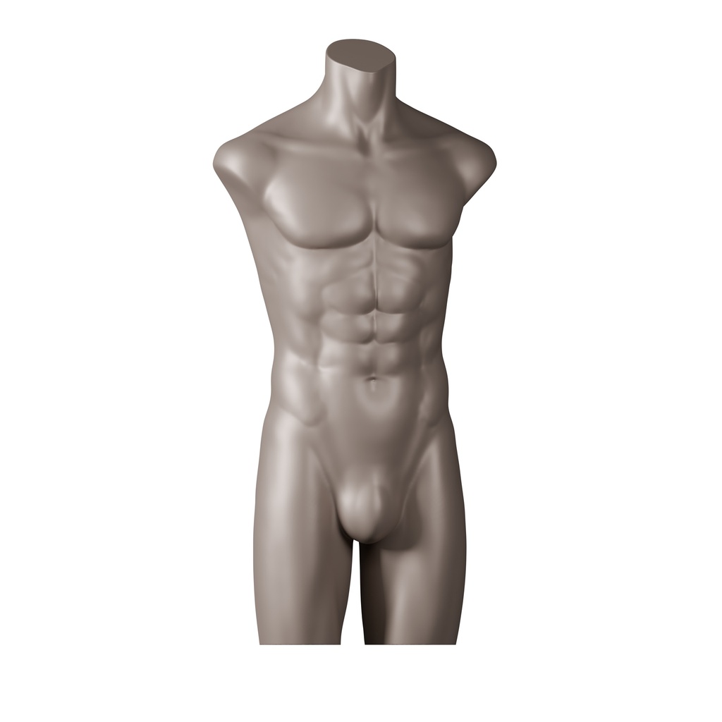 Lingerie torso, male, bronze metallic skin color, pose 301