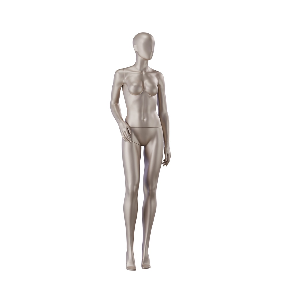 BINK - Underwear mannequin, female, B-cup, bronze metallic skin color mat, standing pose 02B